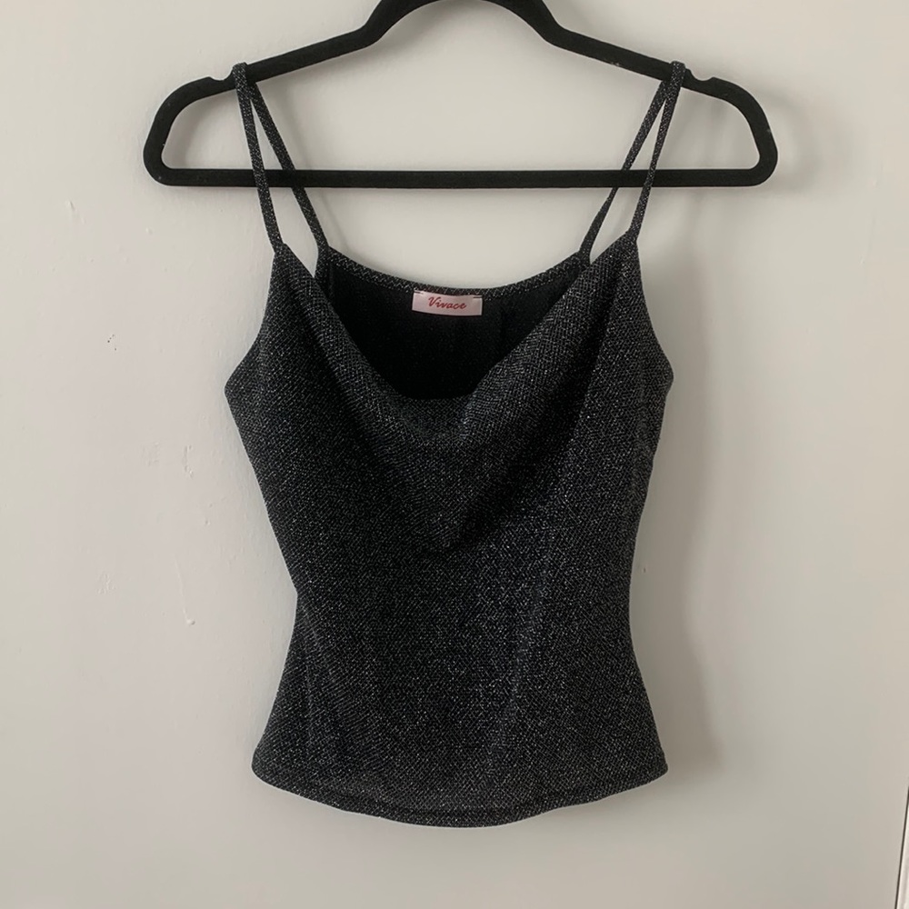 Scoop neck sparkle party top